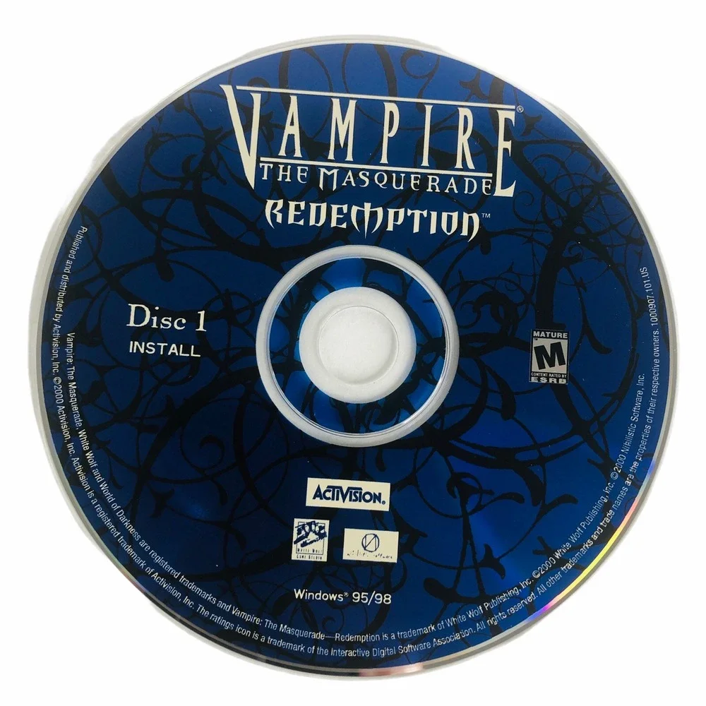 Vampire The Masquerade Redemption PC Game 2 Disc Set‎ Box NO Instruction Manual